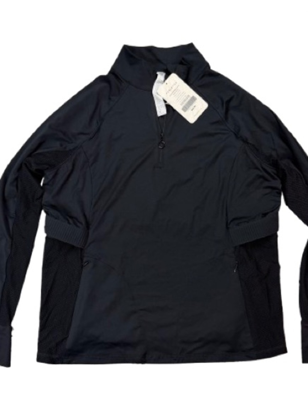 Fabletics Rosalia performance Black 3/Zip Athletic Jacket w/ Ring Pull sz 1x
